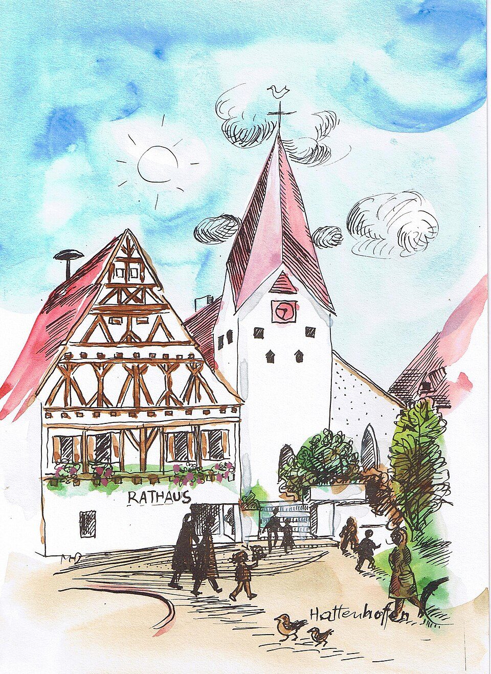Wärmepumpe-Gurus in Hattenhofen – Ansicht von Hattenhofen (Foto: Margret Hofheinz-Döring) Wärmepumpe-Gurus in Hattenhofen – Ansicht von Hattenhofen